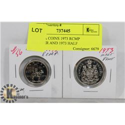 CANADA COINS 1973 RCMP QUARTER AND 1973 HALF