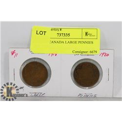 LOT OF 2 CANADA LARGE PENNIES 1918, 1920