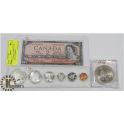 LOT OF CANADA CURRENCY-1977 25TH YEAR GOVERNOR