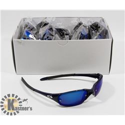 CASE OF BLUE OAKLEY STYLE SUNGLASSES