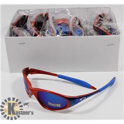 CASE OF RED/ BLUE OAKLEY STYLE SUNGLASSES