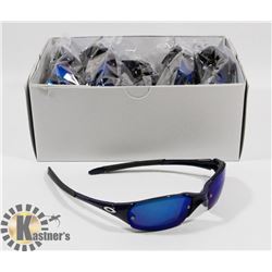 CASE OF BLUE OAKLEY STYLE SUNGLASSES