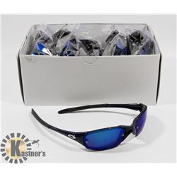 CASE OF BLUE OAKLEY STYLE SUNGLASSES