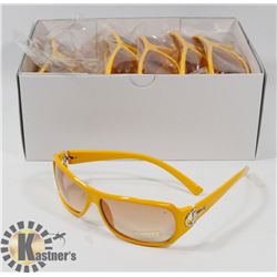 CASE OF YELLOW DESIGNER SUNGLASSES
