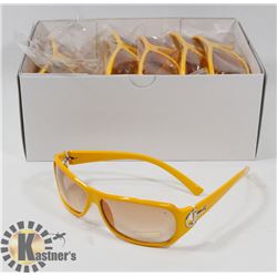 CASE OF YELLOW DESIGNER SUNGLASSES