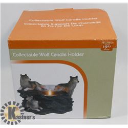 COLLECTIBLE WOLF CANDLE HOLDER