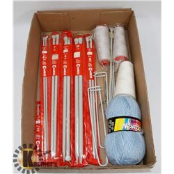 FLAT OF KNITTING SUPPLIES