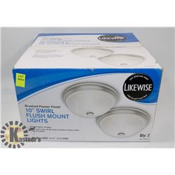 2 PACK OF 10" SWIRL FLUSH MOUNT LIGHT