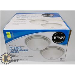 2 PACK OF 10" SWIRL FLUSH MOUNT LIGHT