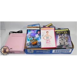 FLAT OF 15 DVDS WITH DVD PLAYER