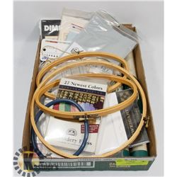 FLAT OF EMBROIDERY & CROSS STITCH SUPPLIES