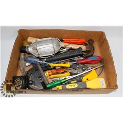 BOX OF ASSORTED TOOLS