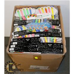 BOX OF PARTY NOISEMAKERS