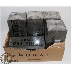 FIVE LARGE GRILL BRICKS 3.5"X4"X8" LAVA PUMICE