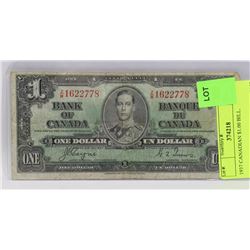 1937 CANADIAN $1.00 BILL.