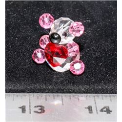 SWAROVSKI CRYSTAL PINK TEDDY BEAR WITH HEART