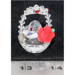 SWAROVSKI CRYSTAL FLOWER BASKET HEART