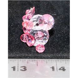 SWAROVSKI CRYSTAL PINK ELEPHANT NOSE UP