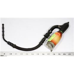 1880'S WOOD LEATHER LONG PIPE COMPLETE TOBACCO