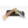 Image 1 : VINTAGE WOOD/BRASS HANDLE FOLDING KNIFE 10-12"