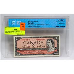 CERTIFIED CHOICE UNC 1954 OG PREFIZ REPLACEMENT $2