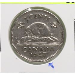 SCARCE 1947 DOT VARIETY GVI 5 CENT