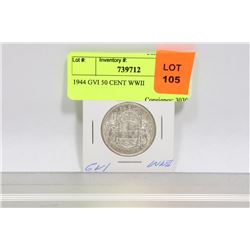 1944 GVI 50 CENT WWII
