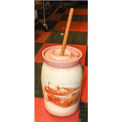 VINTAGE CERAMIC BUTTER CHURN