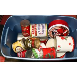 TOTE OF COLLECTIBLE TINS