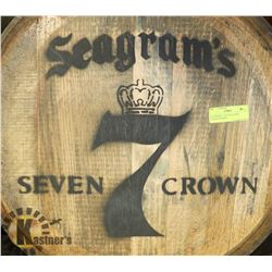 SEAGRAMS 7, SEVEN CROWN LOGOED BARREL,