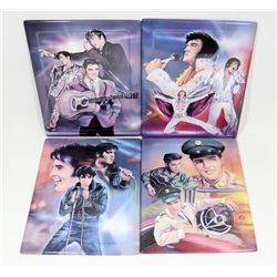 SET OF 4 CERAMIC ELVIS WALL PLAQUES WITH