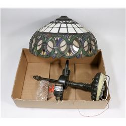 LEADED TIFFANY STYLE CEILING LIGHT FIXTURE 12".