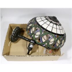 LEADED TIFFANY STYLE CEILING LIGHT FIXTURE 12"