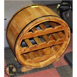 WOOD BARREL WINE RACK 25" TALL