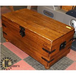 WOOD CHEST 17" TALL  X 35" LONG 17" WIDE