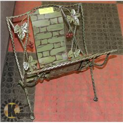ORNATE METAL FOLDING RACK.