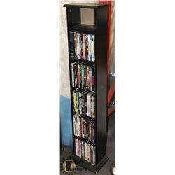DVD / CD SHELF, CONTAINS OVER 75 MOVIES.