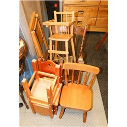 LOT OF 5 KIDS CHAIRS AND ROCKING CHAIRS