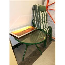 PATIO TABLE AND 4 CHAIR SET W/CUSHIONS