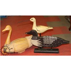 3 WOODEN BIRDS