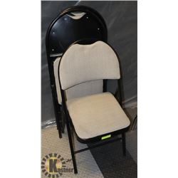 3 PADDED FOLDING CHAIRS.
