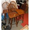 Image 1 : 4 SOLID WOOD SWIVEL BAR HEIGHT STOOLS