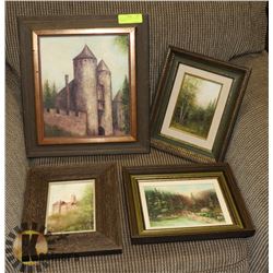 SET OF 4 ESTATE OIL ON CANVAS PAINTINGS.