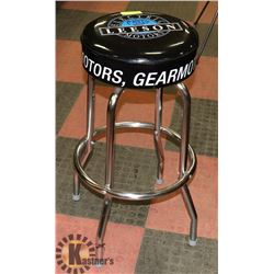 BLACK LEESON ELECTRIC MOTORS BAR STOOL.