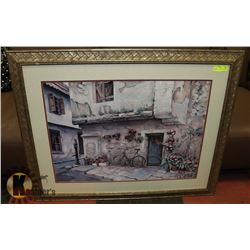 "OLD WORLD VILLA" FRAMED PRINT 41 X 33
