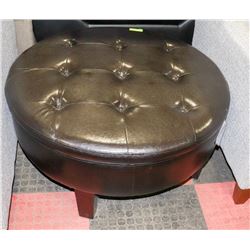 DARK BROWN/BLACK LEATHERETTE ROUND STORAGE