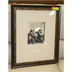 "CARD GAME IN PROGRESS" CIRCA 1900, 19 X 23 FRAMED