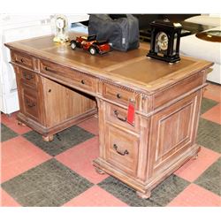 HEKMAN JUNIOR WOOD AND LEATHERETTE FORMAL DESK