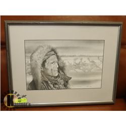 FRAMED MATTED "THOUGHTS OF THE PAST" SIGNED