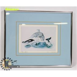 FRAMED & SIGNED SUE COLEMAN PRINT "THE ORCA".